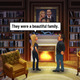 The beautiful family is off to the side, splayed out dead around the dining room table.